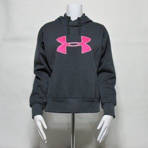 Under Armour Storm Breast Cancer Awareness Big Logo Hoodie Sweatshirt Gray Pink